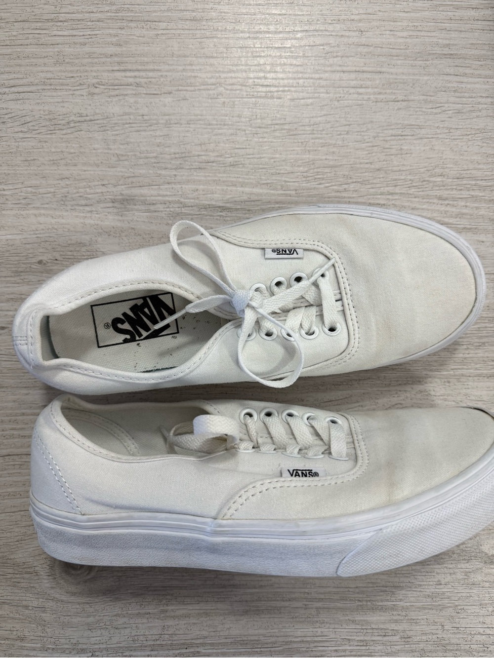 Vans White Low-Top Canvas Sneakers